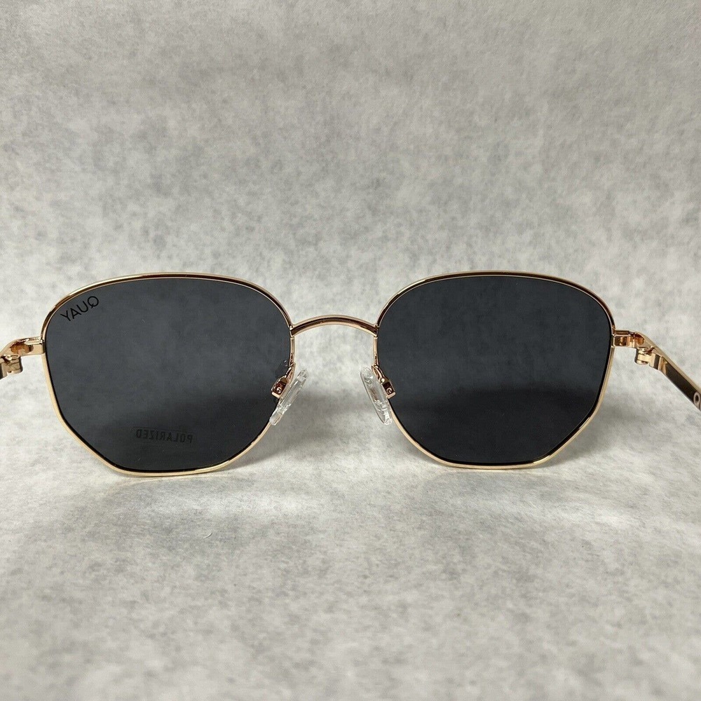 Quay x Love Island Big Time Round Sunglasses Gold Smoke Polarized Lightweight - Picture 8 of 8